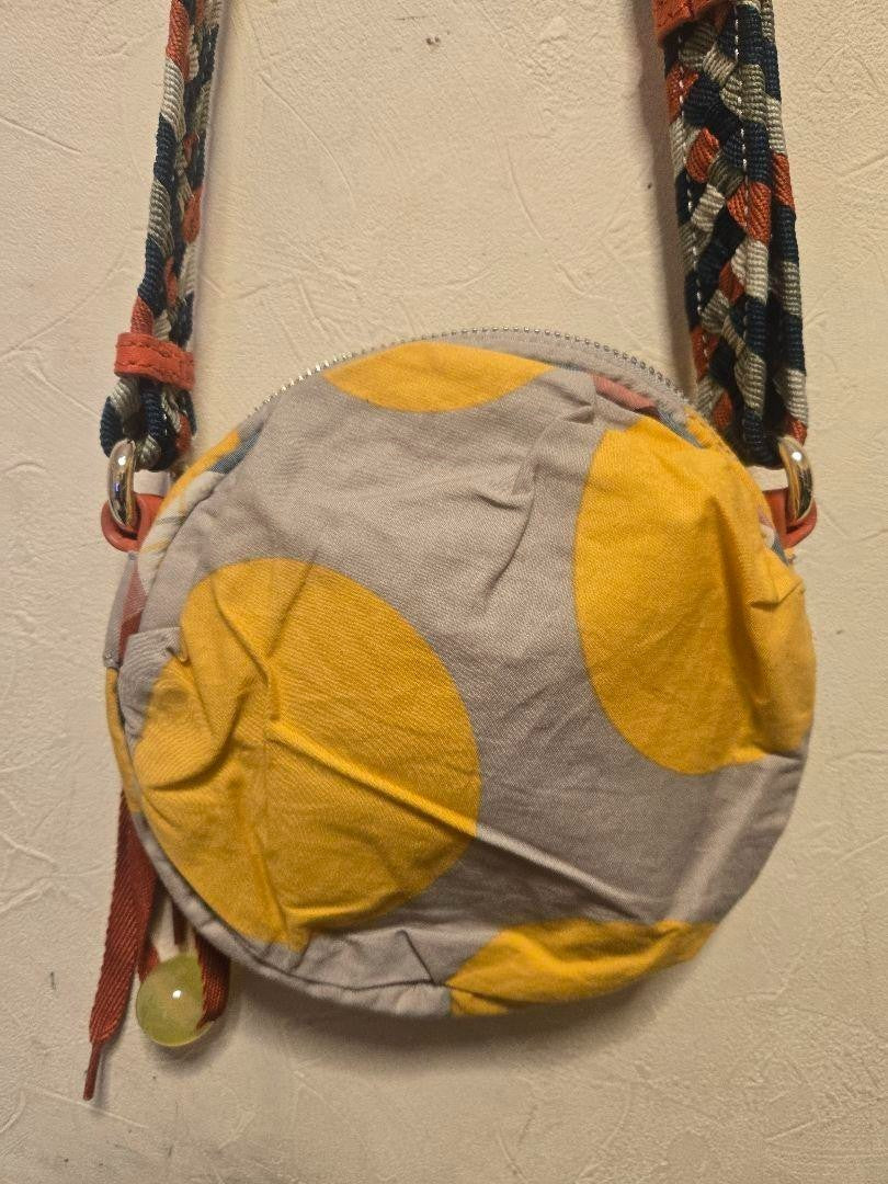 MARC BY MARC JACOBS Round Dot Shoulder Bag Yellow Beige Used Auth Excellent+ JPN