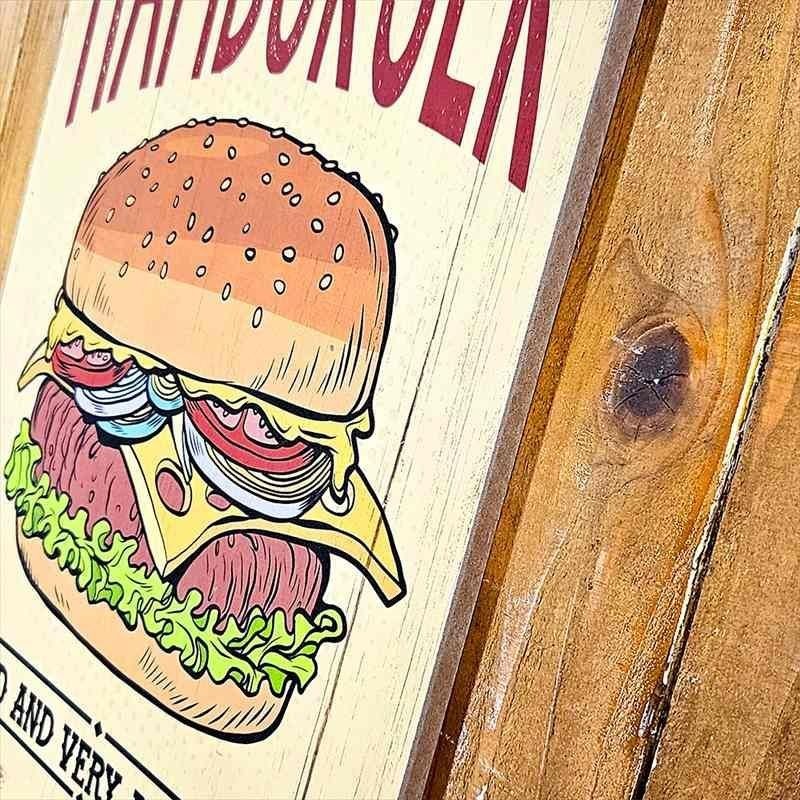 American miscellaneous goods Wooden board Hamburger Wooden signboard