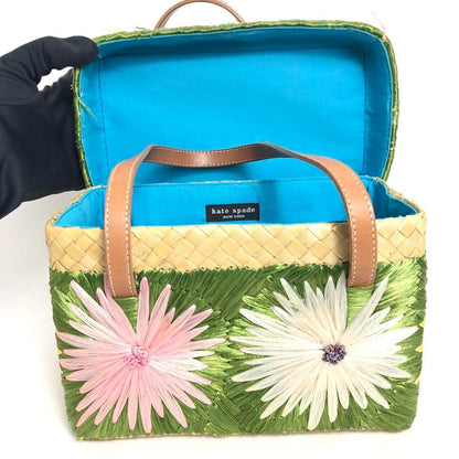 Kate Spade Basket Bag Handbag with Storage Bag Green Floral Multicolor fm Japan