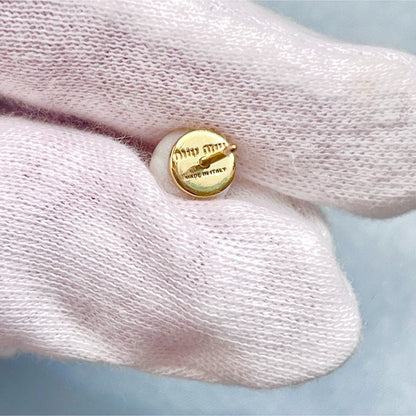 Miu Miu Logo Pearl Earrings Gold Designer Limited Edition Luxury Rare Model Wome