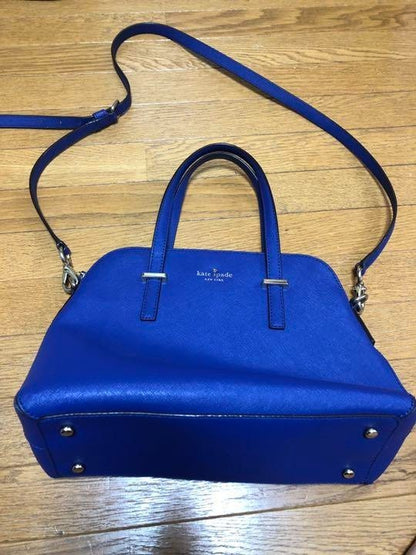 Kate Spade New York Leather Shoulder Bag, Blue, Solid Color, PXRU4471
