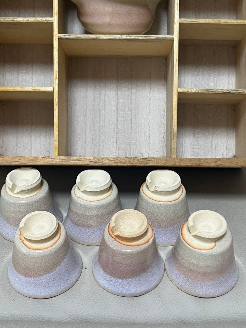 Japanese Tea Ceremony Set, Ceramic, with Storage Box Hagi-yaki Sencha Tea Set