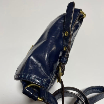 Coach Bleeker Legacy Denim Flap Bag Navy Denim Shoulder Bag Authentic