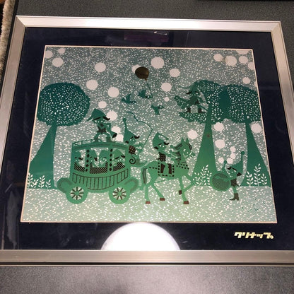 Ultra-Rare Cleanup Interior Painting Frame Showa Retro