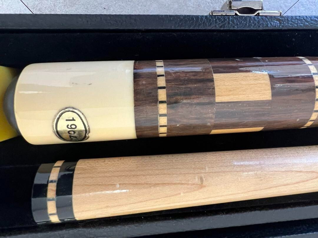 Billiard Cue Stick With Paul Huebler Vintage Case