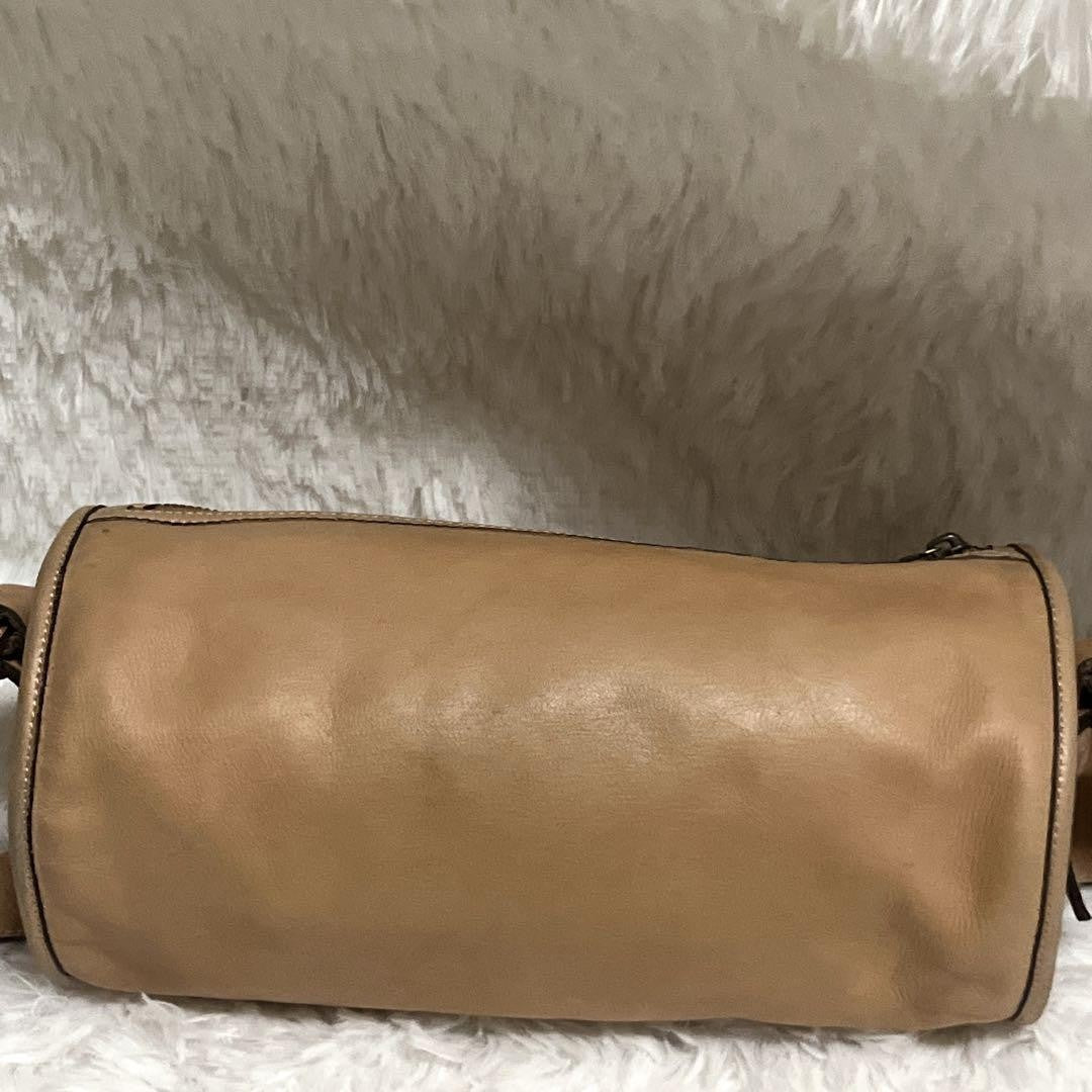 Rare Vivienne Westwood Vintage Leather Drum Handbag Cylinder Shape Camel Orb Log