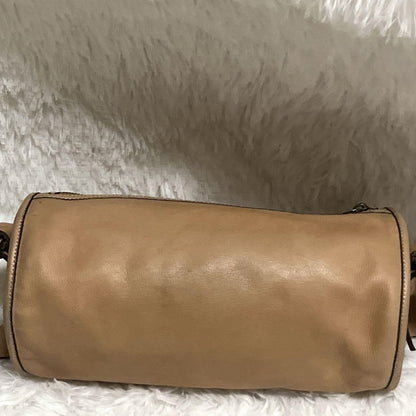 Rare Vivienne Westwood Vintage Leather Drum Handbag Cylinder Shape Camel Orb Log
