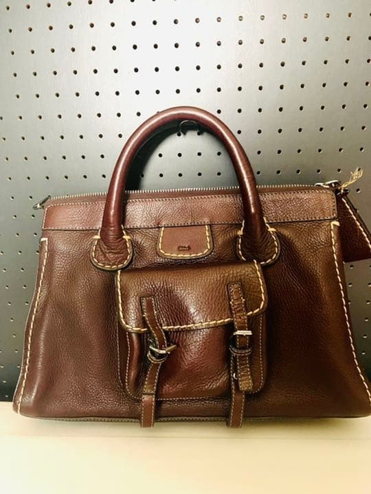 Chloe Edith Leather hand Bag Brown vintage Previous design rare good condition