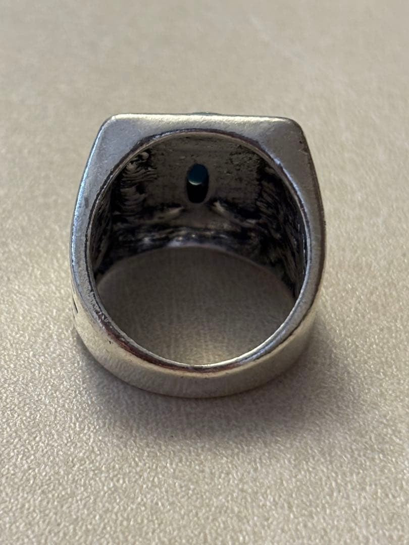 Thunderbird Turquoise Native American Ring, US Size 6.5-7