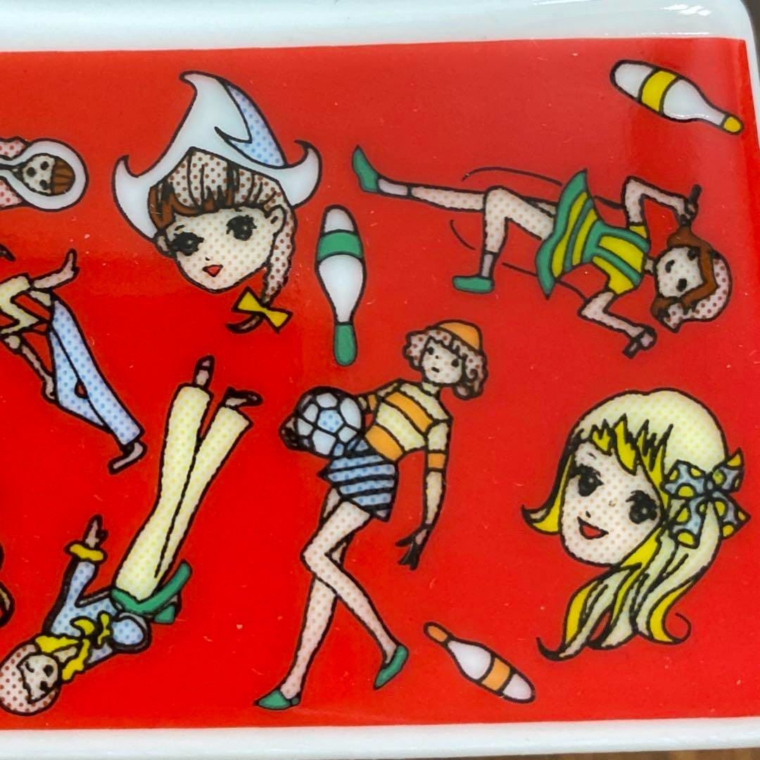 Retro Girl Cartoon Doll Ashtray with Accessories 1990s Vintage Used