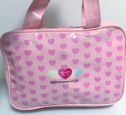 Sanrio Hello Kitty Nurse Angel Pouch Bag With Heart Charm Pink 2002 Rare