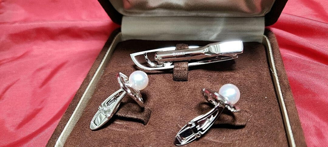 Mikimoto Tie Pin Cufflinks Pearl Silver 925 1 Point Storehouse