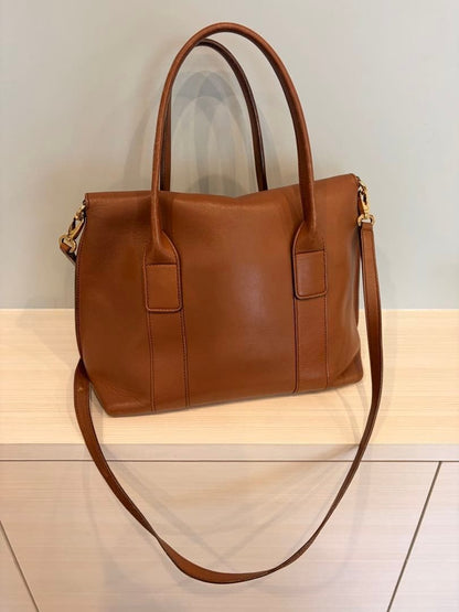 Salvatore Ferragamo Gancini Leather 2Way Handbag Shoulder Bag Brown Pre-owned