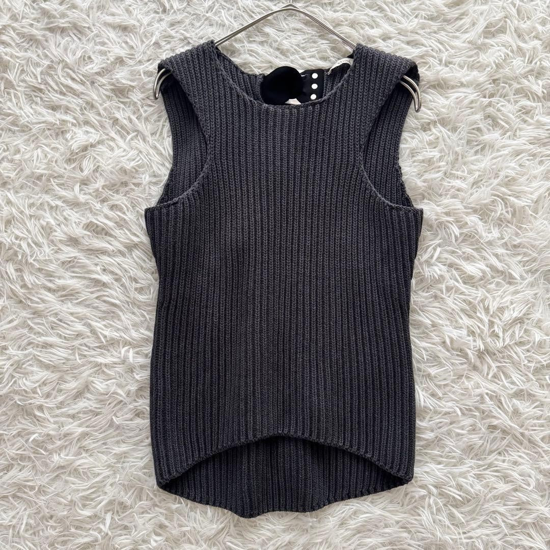 Celine Phoebe Era Sleeveless Knit Sweater Thick Gray Size M Women
