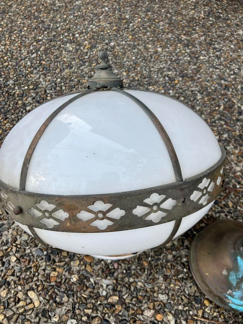 Retro Vintage Milky white / lampshade Sphere lampshade Copper