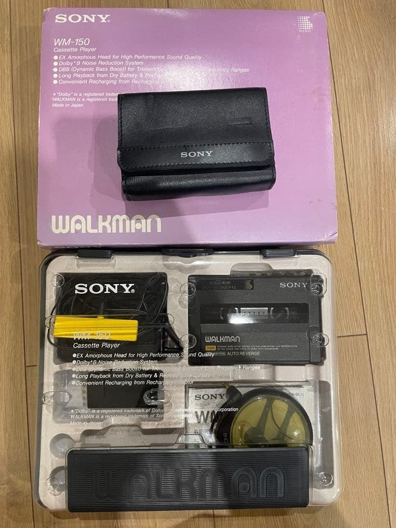 Rare Complete Sony WM-150 Walkman Cassette Player Vintage Silver Power OK Boxed