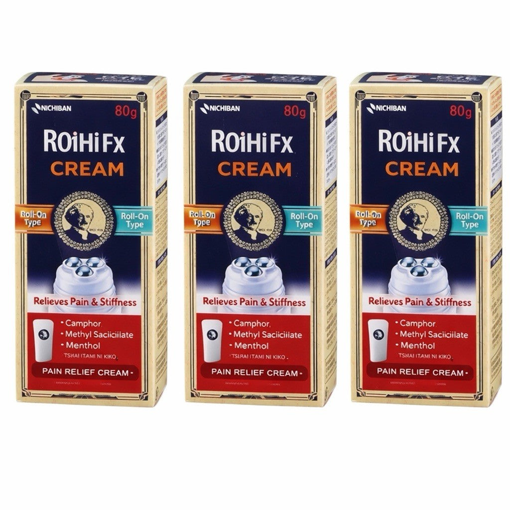 NICHIBAN Roihi Tsuboko Pain Relief Cream Ferbi 80g Set of 3 Warming roll-on type