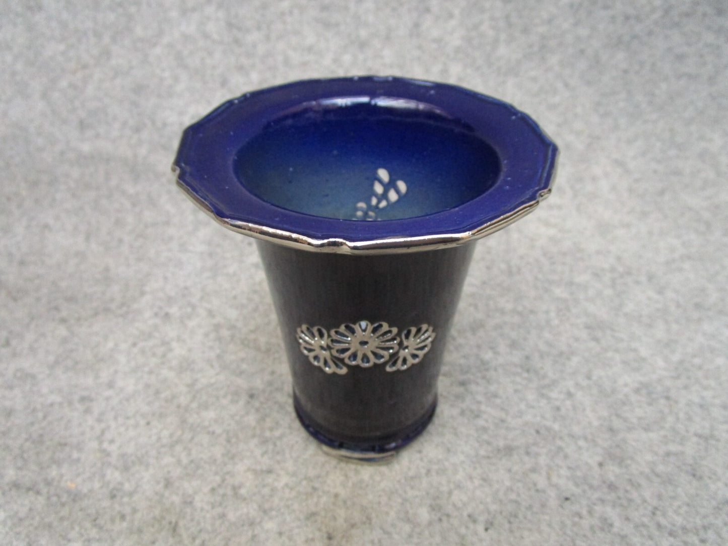 Japanese pot TENZAN work shop Lapis Lazuli Dragonfly SUKASHI