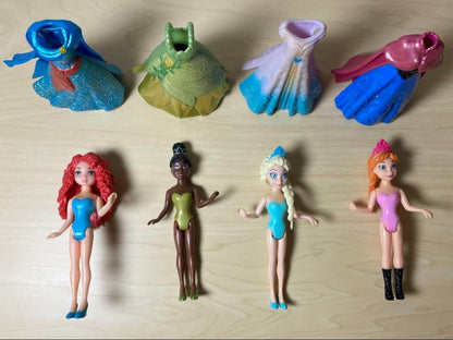 Magic Clip Disney Princess 9pcs Set Mattel DressUp Dolls