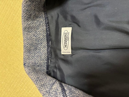 Missoni Women XL Navy Double Breasted Pea Coat 46 Luxury Unique Elegant Italian