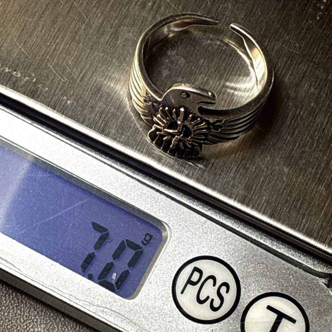 Rare US size 10 Thunderbird ring, 3 stars, 1 carat, 925 sterling silver.