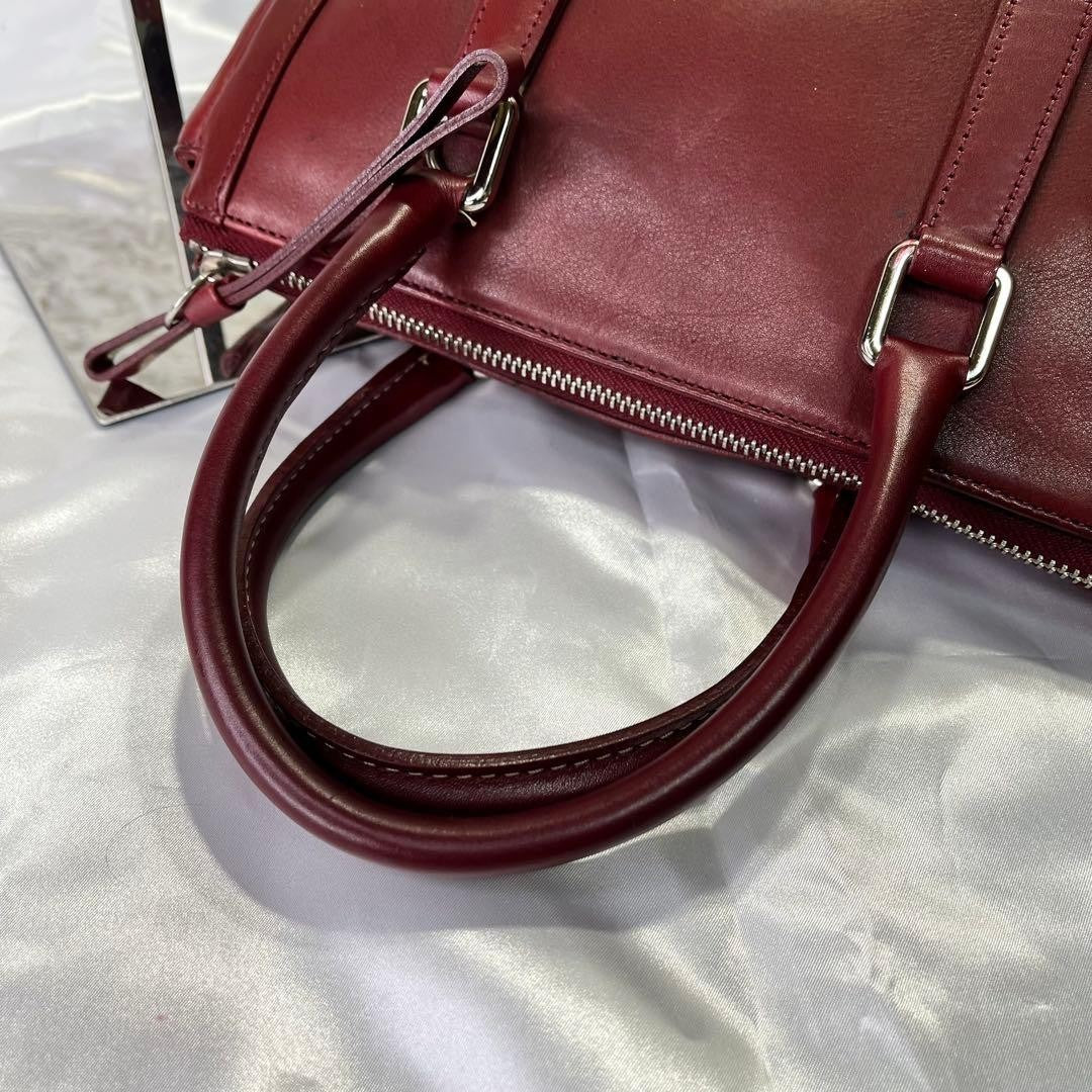 COACH 9421 Vintage 2Way Shoulder Bag Leather Wine Red Handbag Authentic