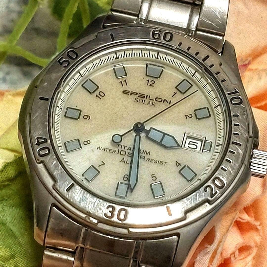 Seiko Alba Epsilon Solar Titanium Watch Mens Rare JDM Limited wrist 17cm