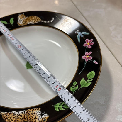 Rare LYNN CHASE Jaguar Jungle Deep Plate Approx. 23cm Porcelain, Round Used