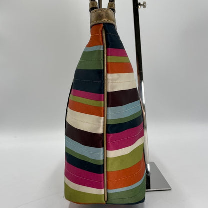 Coach Tote Bag Canvas Multicolor Stripe