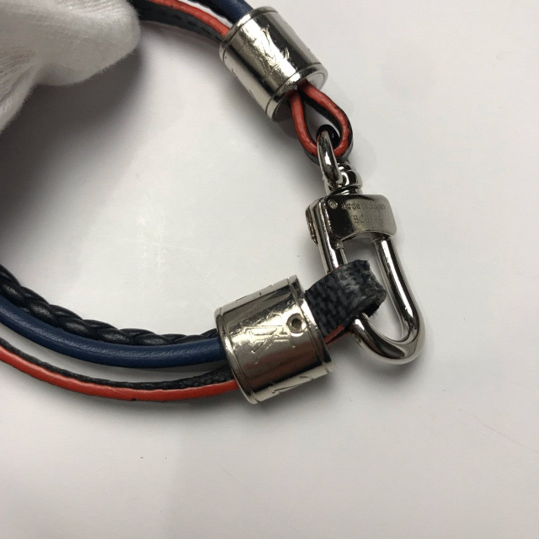 Louis Vuitton M6423D LV Tréble Bracelet Silver Cuff Men Women Jewelry Used