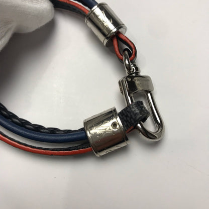 Louis Vuitton M6423D LV Tréble Bracelet Silver Cuff Men Women Jewelry Used