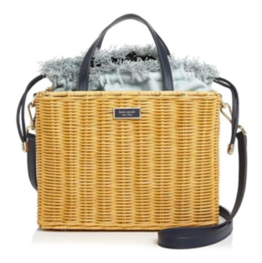 Rare Kate Spade Denim Basket Bag Blue Navy F/S