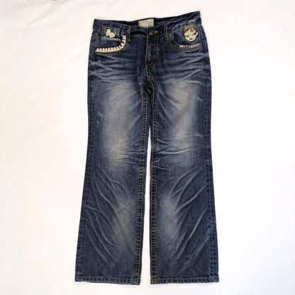 LOLITA JEANS Yoshitomo Nara denim jeans Size XXL Rare Design Embroidery
