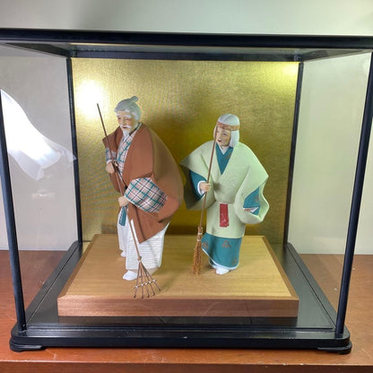 Showa Retro Antique Doll with Glass Case Takasago Doll