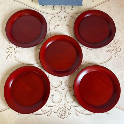 BUNACO Akane Wooden Plates Set of 5 Flat Dishes Beech Wood Japan