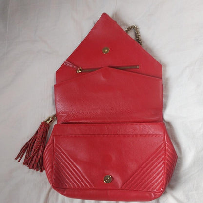 Lara Bohinc Studded Chain Handbag Purse Leather in Red USED Good Condition