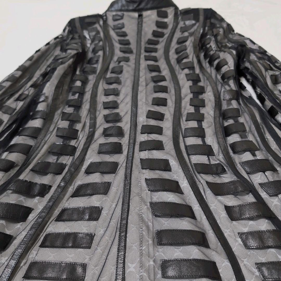 Rare ARBORENTE Made in Japan Cowhide Lamb Leather Mesh Long Coat