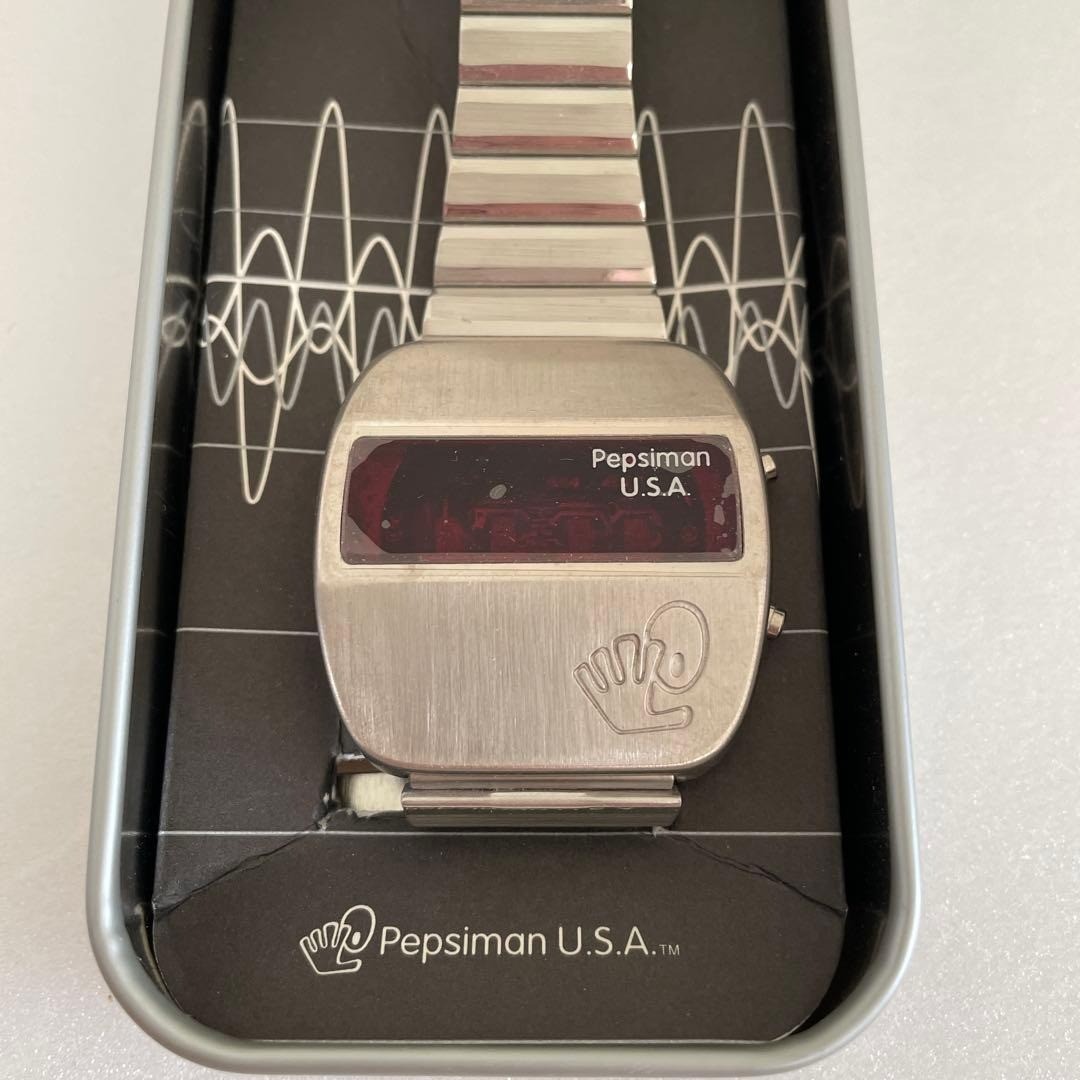 FOSSIL Pepsiman Digital Watch Limited Rare Stainless Steel New w/Case New Unused
