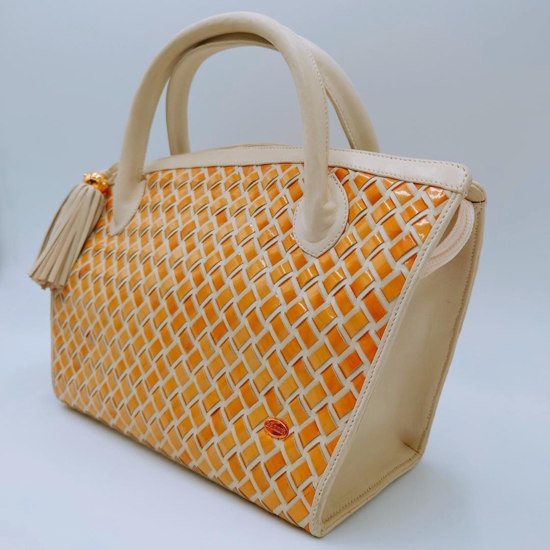 Bally Bag Authentic Intrecciato Tassel Handbag Used From Japan