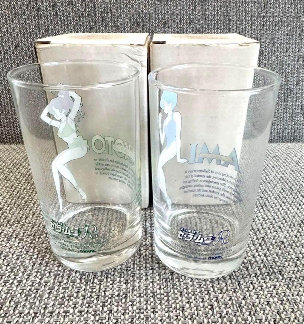 Sailor Moon Glass Lot of 2 Mizuno Ami Kino Makoto Mercury Jupiter With box Anime