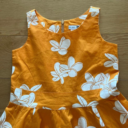 Sig Zane Hilo Hawaii Orange Floral Print Dress Size 7