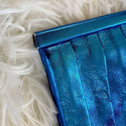 Anya Hindmarch Women Bag Hand Beads Sequin Clutch Metallic Blue Limited Edition