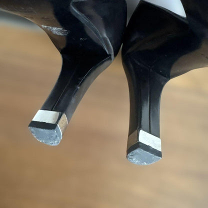 Rare GUCCI Black Leather Pumps Heels Size 36 US 5.5 10cm Heel Elegant Party