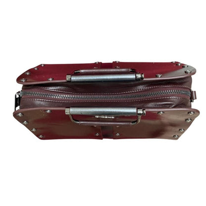 DIESEL Leather 2-Way Boston Bag/Handbag/Shoulder Bag in Bordeaux Women USED