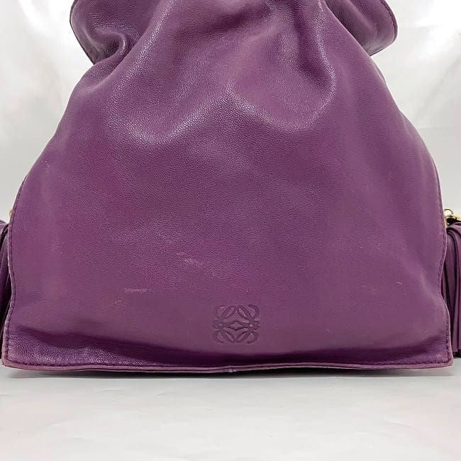 LOEWE Flamenco 30 Shoulder Bag Tassel Handbag Purple
