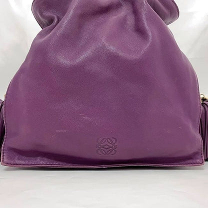 LOEWE Flamenco 30 Shoulder Bag Tassel Handbag Purple