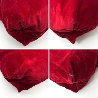 Rare Longchamp Velvet Tote Bag Bordeaux A4 Compatible 5aGood condition