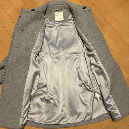 Kate Spade Grey Long Coat Ribbon Coat Beige Size 0