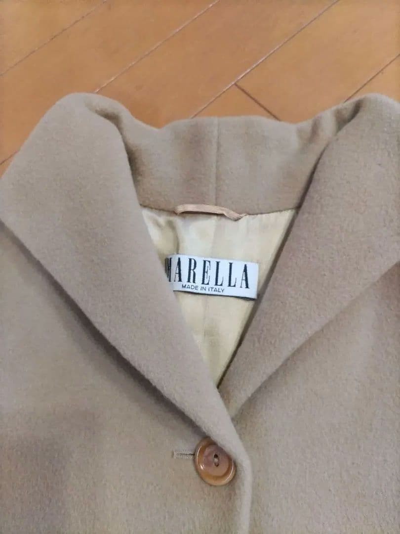 Max Mara MARELLA Cashmere Blend Long Coat Jacket Blouson Women Size 42 Beige