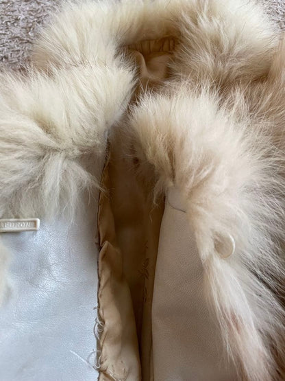 SAFURON Fur Jacket Width 46cm Vintage Brown Hook Coat Remake Material Rare